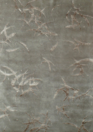 Promotion grand tapis à motif gris en laine de Nouvelle-Zélande et viscose