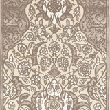 Vloerkleed beige bloemenmotief van wol en viscose – Sydney – volledig zicht op het vloerkleed