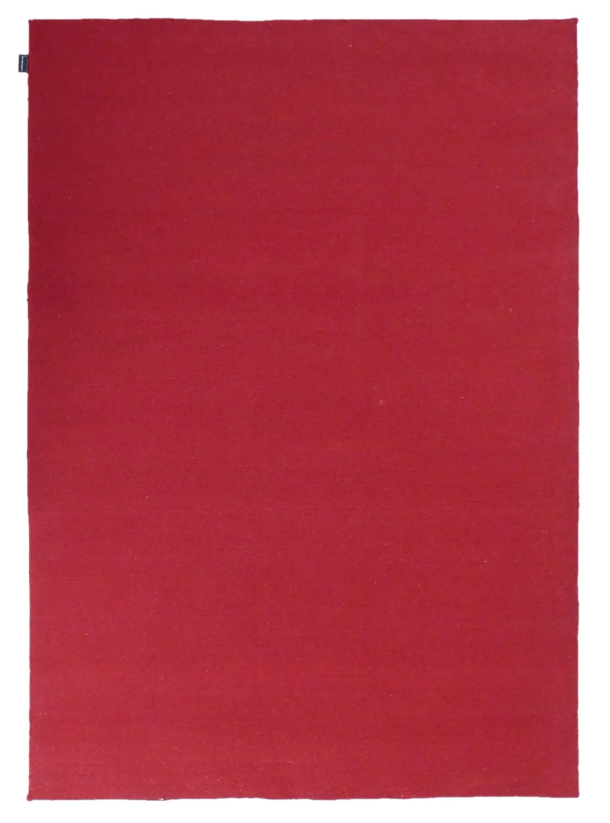 Vloerkleed rood effen van wol – Harmony – volledig zicht op het vloerkleed