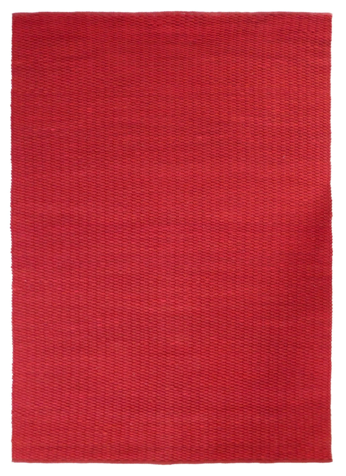 Tapis uni rouge en laine – Swanston : vue d'ensemble du tapis