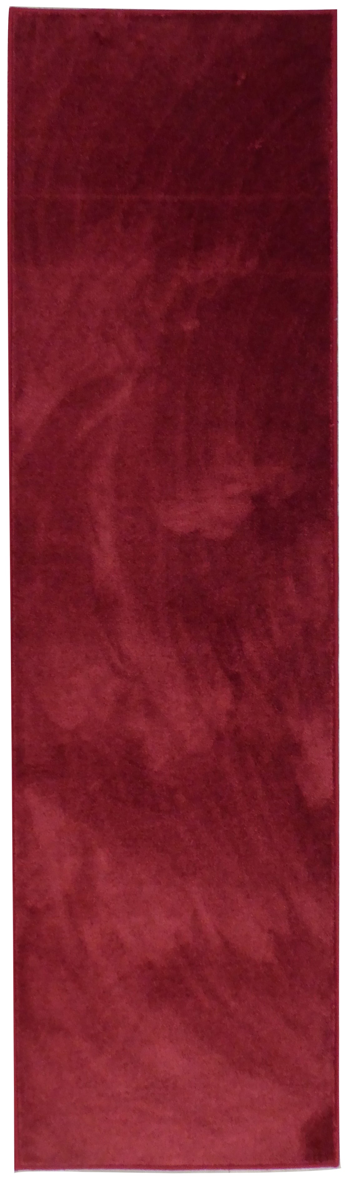 Promotion grand tapis uni rouge brillant et soyeux en viscose.