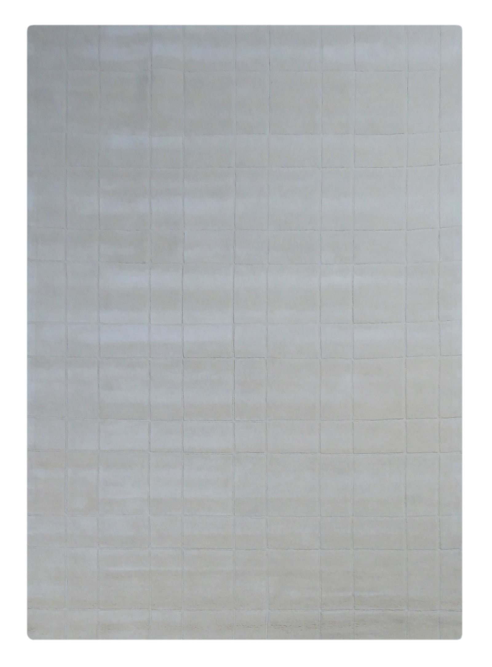 Promotion grand tapis à motifs géométriques blanc 100% laine