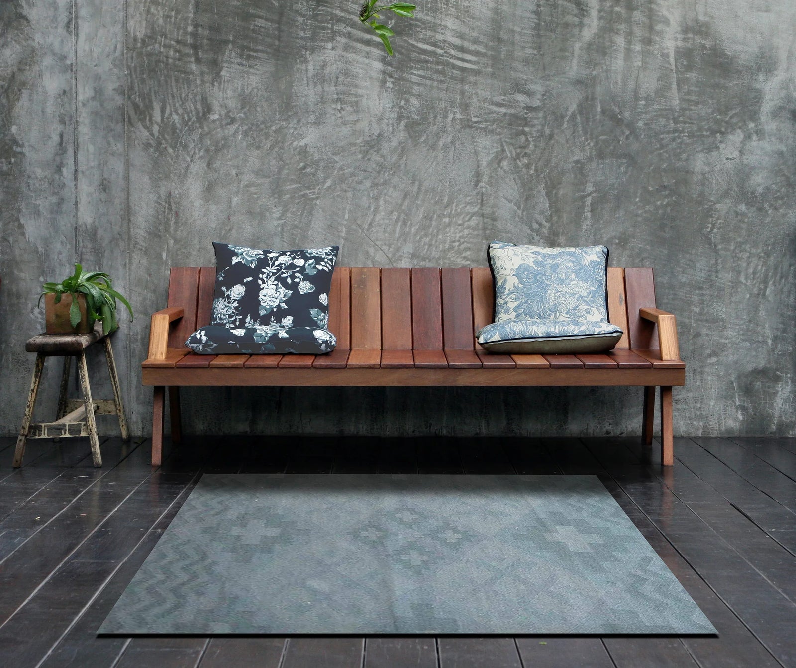 Tapis gris à motifs géométriques en laine mélangée - Tapis Contemporains à Prix Outlet - Bel-Deco