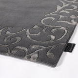 Tapis gris en laine et viscose – Sydney : détail de la bordure