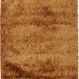 Tapis orange à poils longs en polyester – Electra : vue d'ensemble du tapis