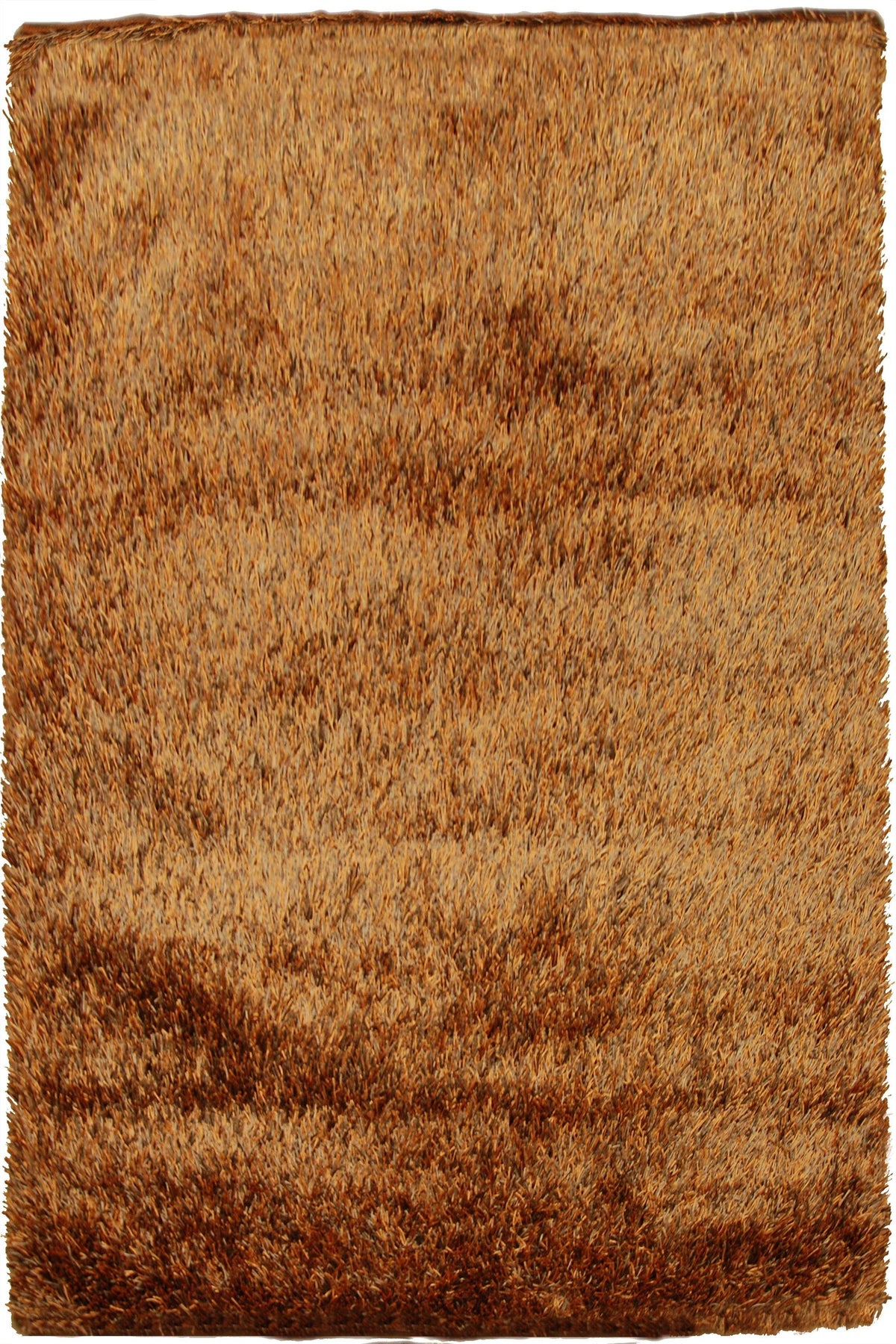 Tapis orange à poils longs en polyester – Electra : vue d'ensemble du tapis