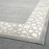 Vloerkleed grijs van wol en viscose – Sydney – detail van de rand