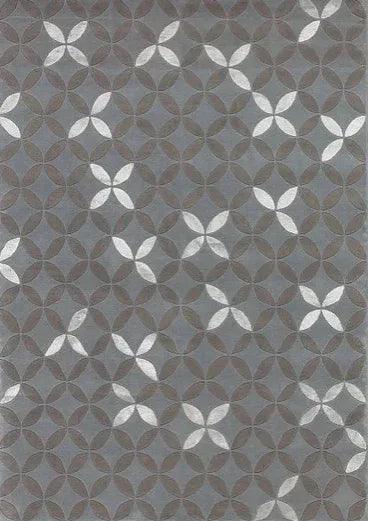 Teppich Grau Geometrisch aus Wolle und Viskose – Sydney – Gesamtansicht des Teppichs