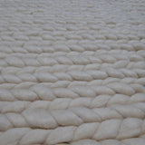 Tapis blanc en laine – Marmara Bikaner : détail du tissage