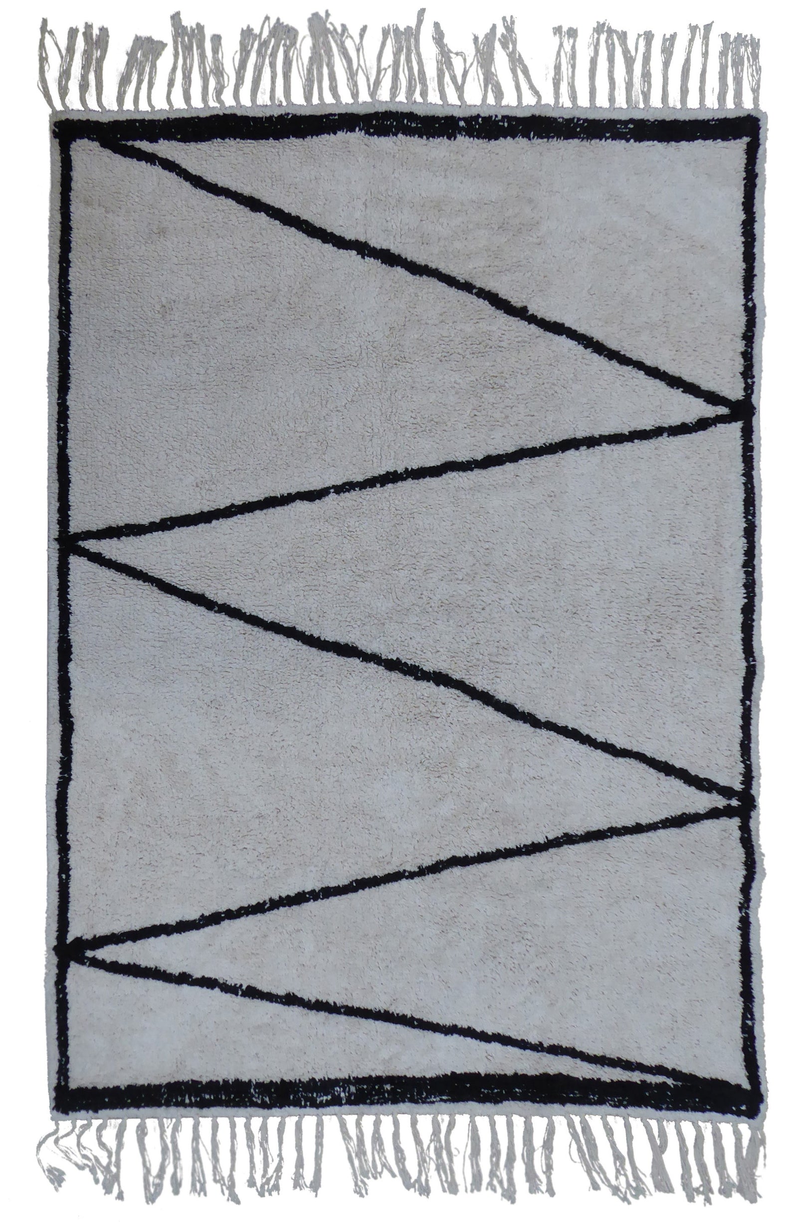 Promotion confortable tapis noir et blanc en laine