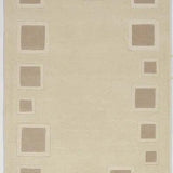 Beige Geometric Wool Rug – Elements – full view of the rug