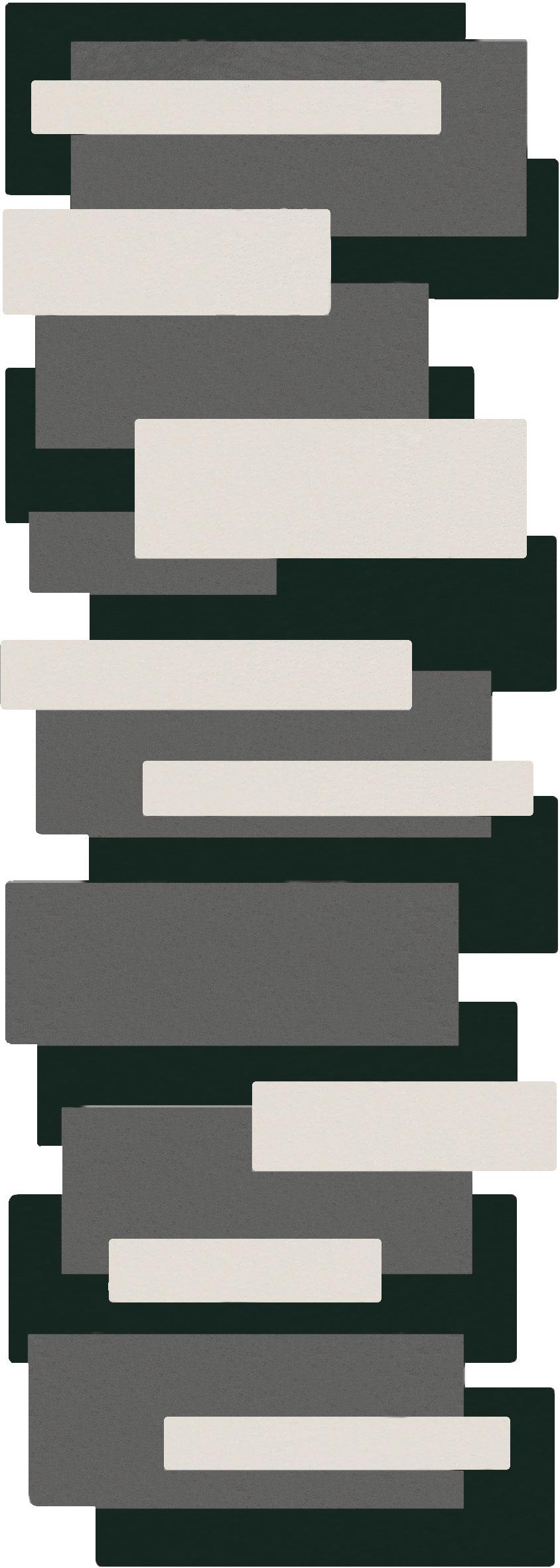 Black Hallway Wool Rug – Mola – full view of the rug