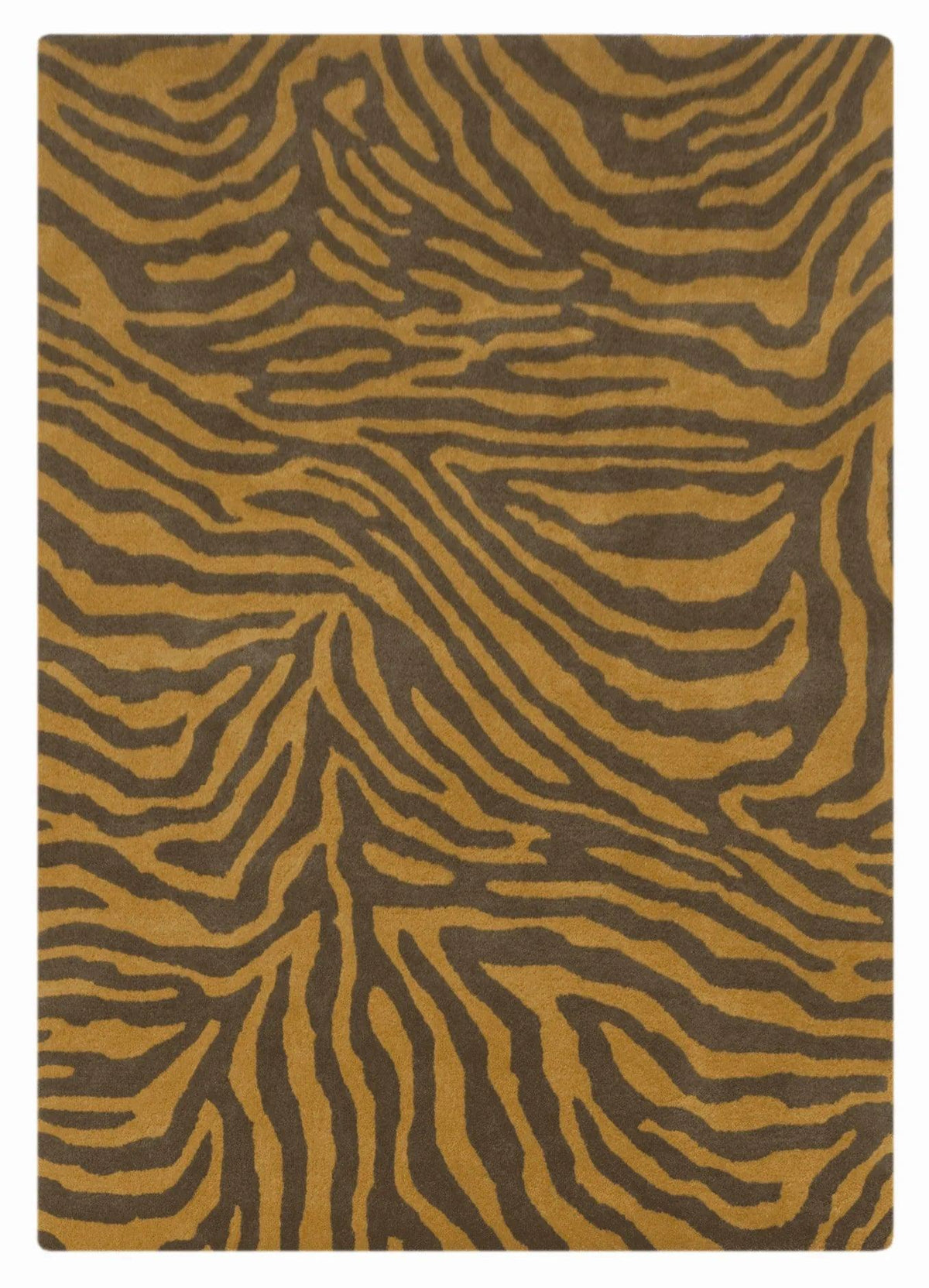 Teppich Zebra Schwarz und Orange aus Wolle – Eden – Gesamtansicht des Teppichs