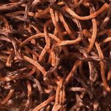 Tapis orange à poils longs en polyester – Electra : détail du tissage