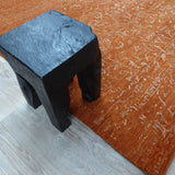 Orange Wool & Bamboo Silk Rug – Bidjar – close-up of the edge
