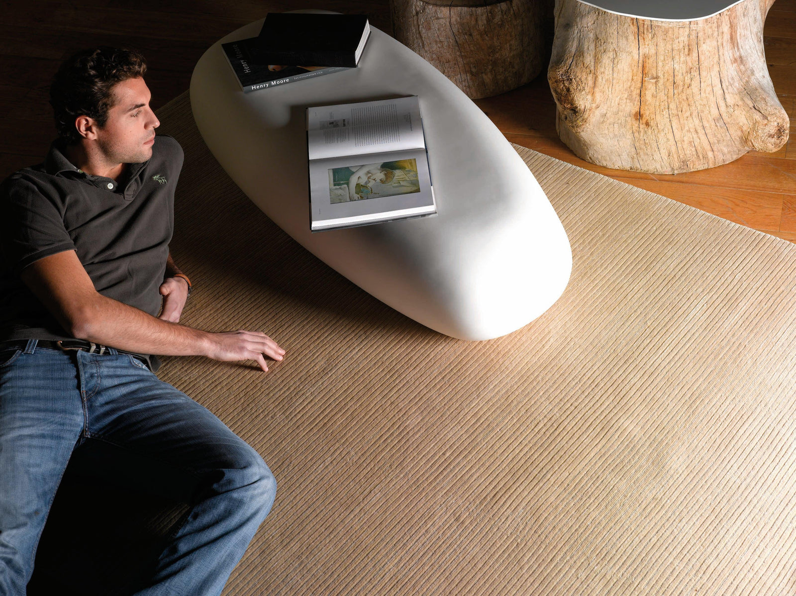 Promotion grand tapis en laine et viscose pour salon ou chambre - Tapis Contemporains à Prix Outlet - Bel-Deco