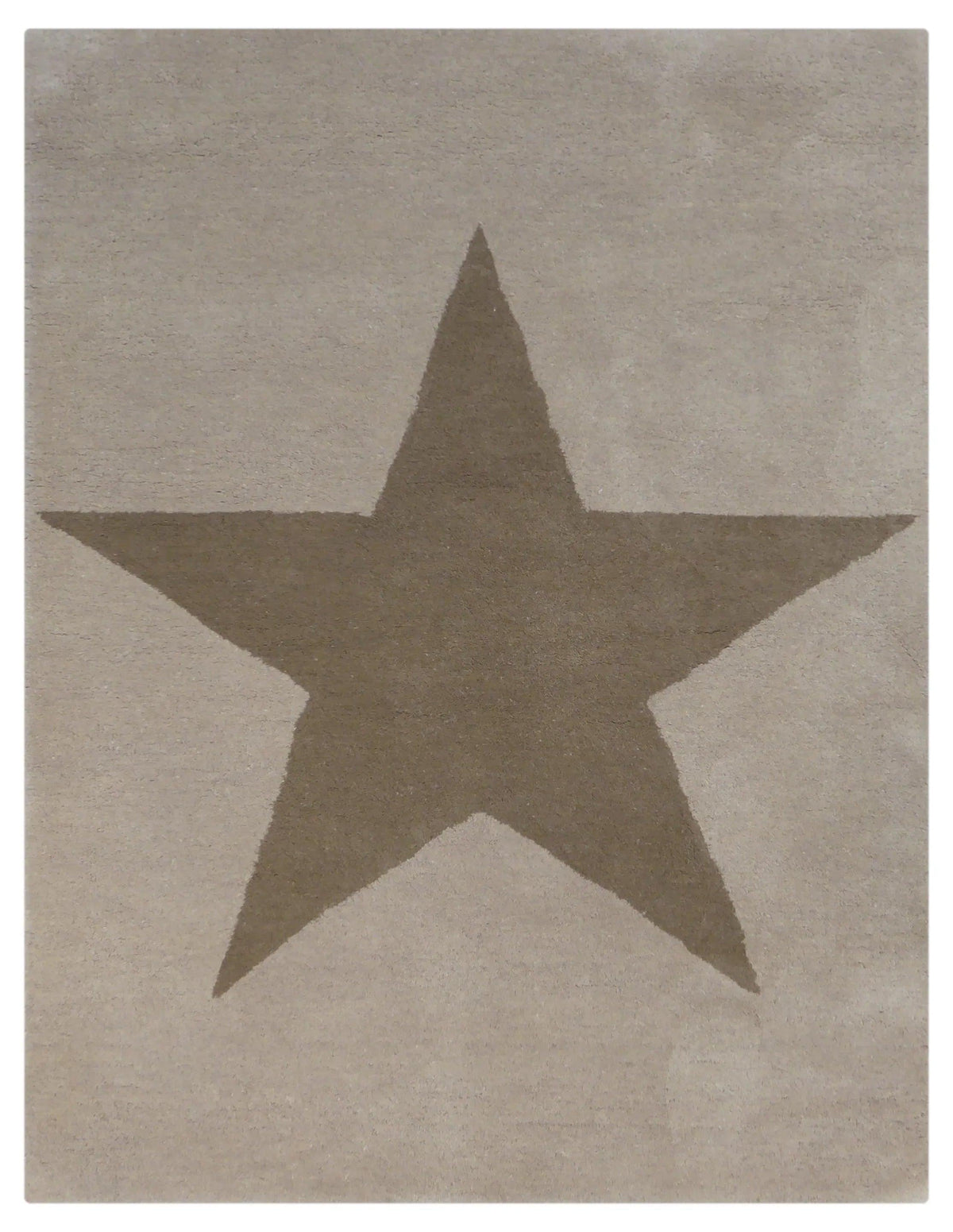 Beige Patterned Wool Rug – Eden – full view of the rug