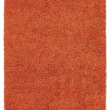 Tapis orange à poils longs en polyester – Electra : vue d'ensemble du tapis